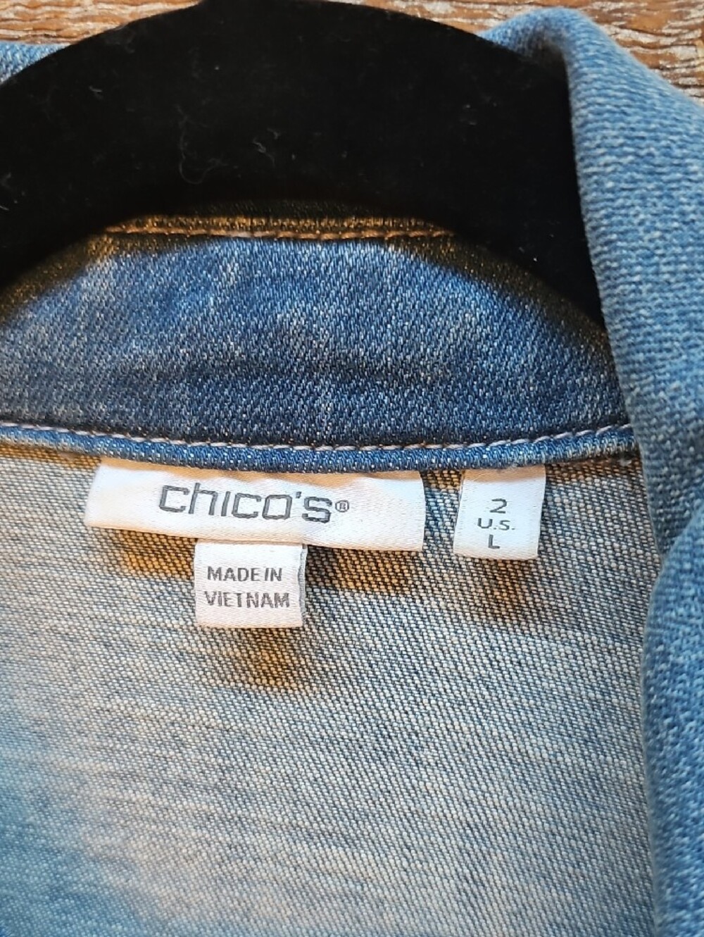 Chico's Light Blue Denim Jacket with Button Front - Picture 5 of 7